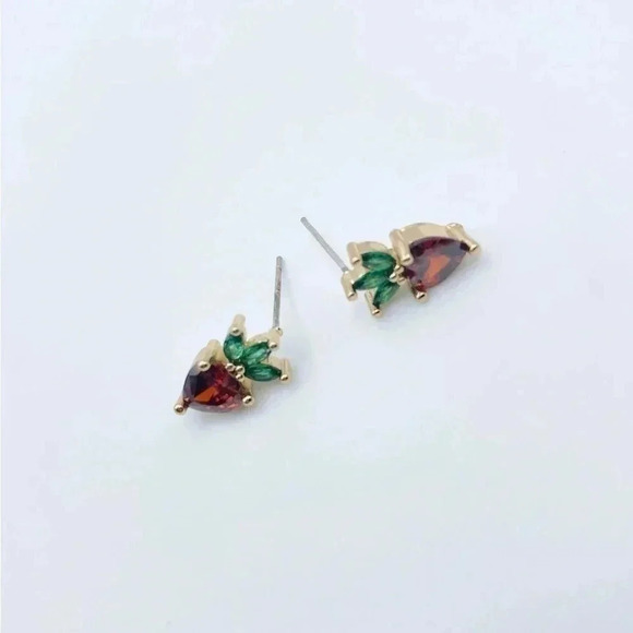 Petite Strawberries Stud Earrings - Picture 2 of 3